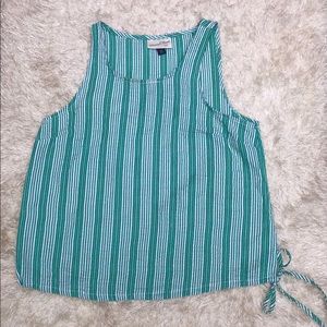 Universal Thread Striped Drawstring Seersucker Top